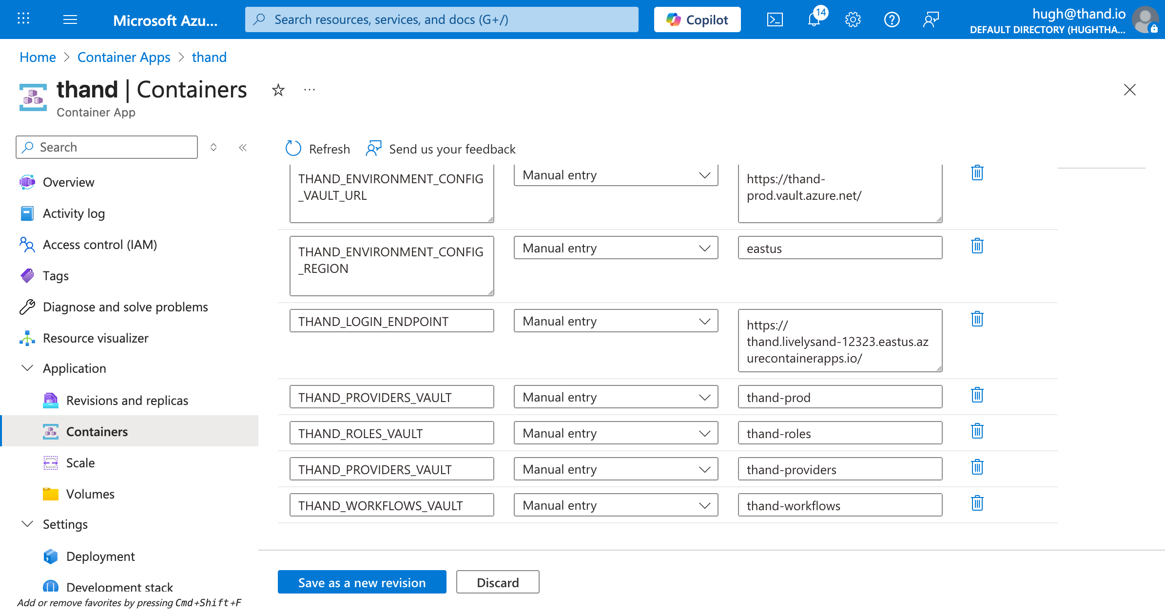 Thand Agent Environment Variables